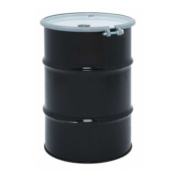 Open Head Transport Drum, Steel, 30 gal, Unlined, Black