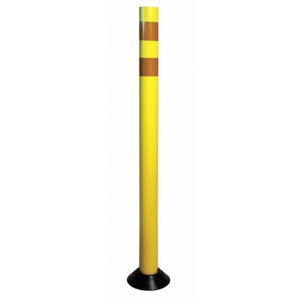 Channelizer Post and Base, Round, ,Polyurethane Yellow, 28" L  833DP228YEL100B1