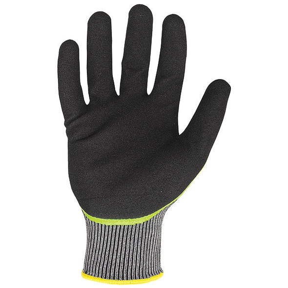 Coated Glove, Nitrile, Sandy, Palm, Not Rated Abrasion Level, Black/Gray/White, S (7)