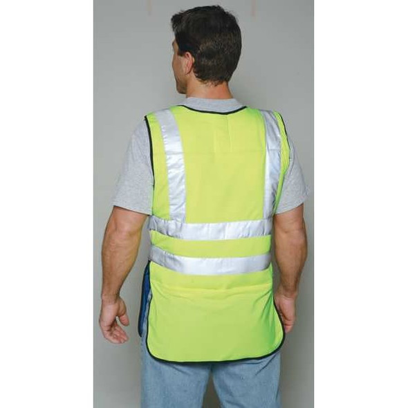 Cooling Vest, Polyester, Cold Pack Inserts, 2 to 3 hr Max Cooling Time, Hook-and-Loop Closure