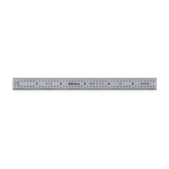 Mitutoyo Steel Rule,Flexible,6 In,32/64/50/100ths 182-202