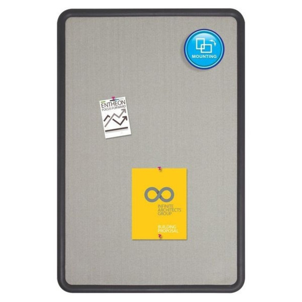 Quartet Fabric Bulletin Board 2 x 3 ft., Gray 7693G