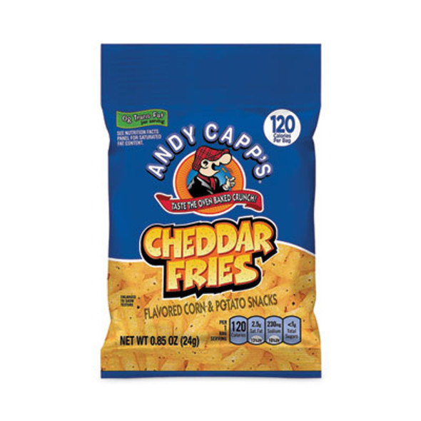 Andy Capps Cheddar Fries, 0.85 oz Bag, 72/Carton 421166 Andy Capps Cheddar Fries, 0.85 oz Bag, 72/Carton 421166