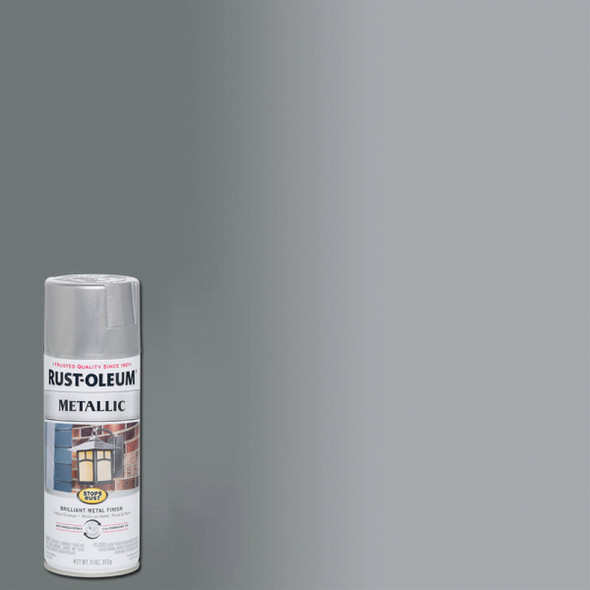 Rust-Oleum Stops Rust 11 Oz. Metallic Satin Spray Paint, Silver 7271830