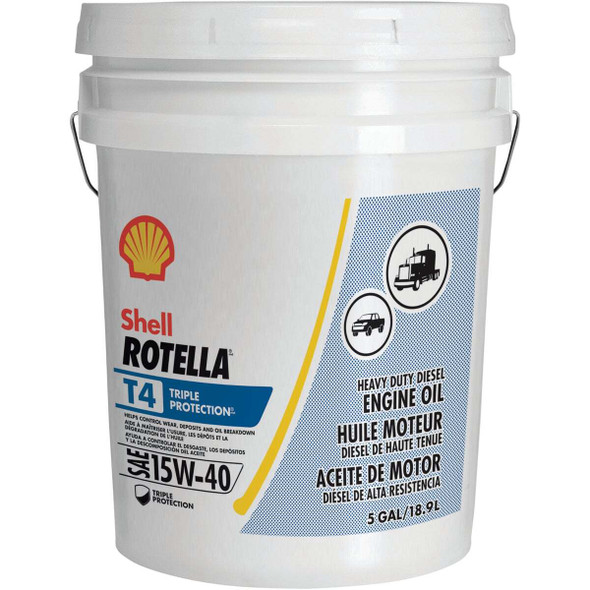 Shell Rotella T4 Triple Protection 15W-40 Diesel Engine Oil, 5 Gal. 550045128