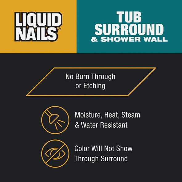 Liquid Nails VOC 10 Oz. Tub Surround & Shower Wall Adhesive LN715 266256