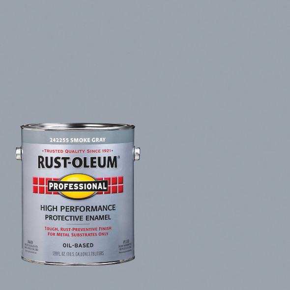 Rust-Oleum Gloss VOC for SCAQMD Professional Enamel, Smoke Gray, 1 Gal. 242255