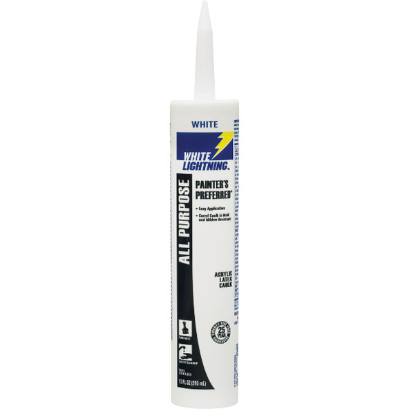 White Lightning Painter's Preferred 10 Oz. White Acrylic Latex Caulk W13000010