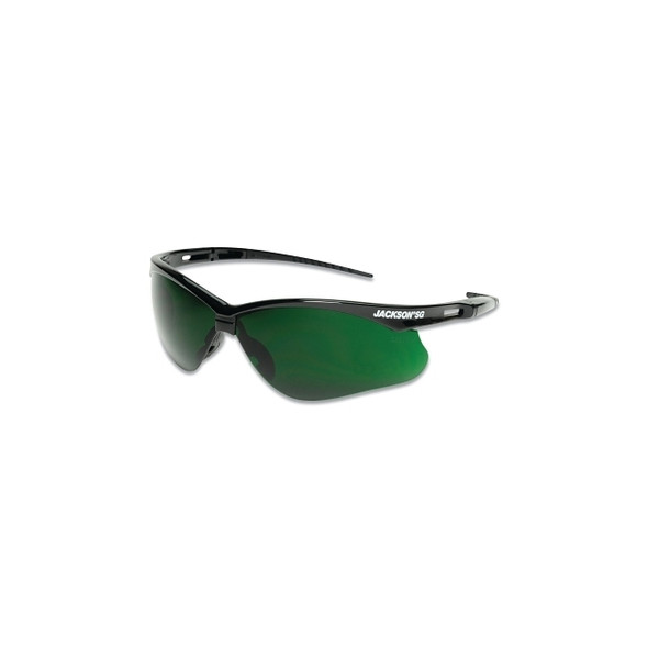 SG Series Safety Glasses, IR 5.0 Poly Lens, Hardcoat Anti-Scratch, Black Poly Half-Frame