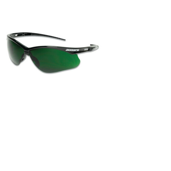 SG Series Safety Glasses, IR 5.0 Poly Lens, Hardcoat Anti-Scratch, Black Poly Half-Frame
