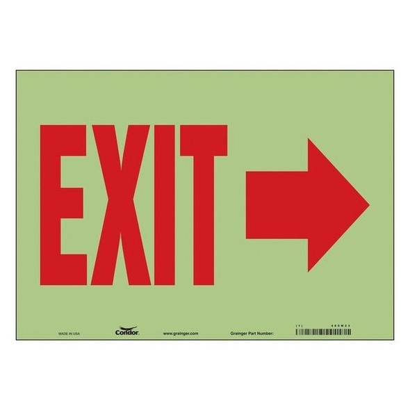 Condor Exit Sign, Vinyl, 14" W, 10" H, Exit, White 480M23