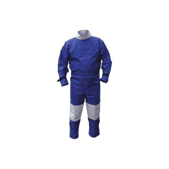 Abrasive Blast Suit, Cotton, Nylon, 4 lb Fabric Weight, 32 in Inseam, Blue, 2XL