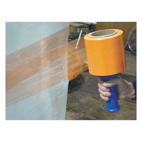 Stretch Wrap, 5" W x 1000 ft. L, 80 ga, Cast Style, Orange, Standard Duty