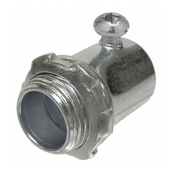 Raco EMT Grounding Connector, 1-1/2 in, Set Screw, Steel, Zinc Plated, Gray 2006