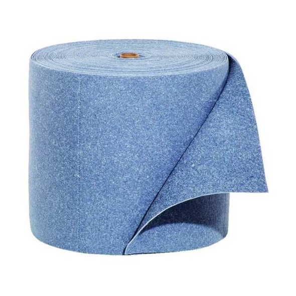Pig Sorbent Roll, 20 gal, 15 in x 150 ft, Universal, Blue, Fibers BLU105