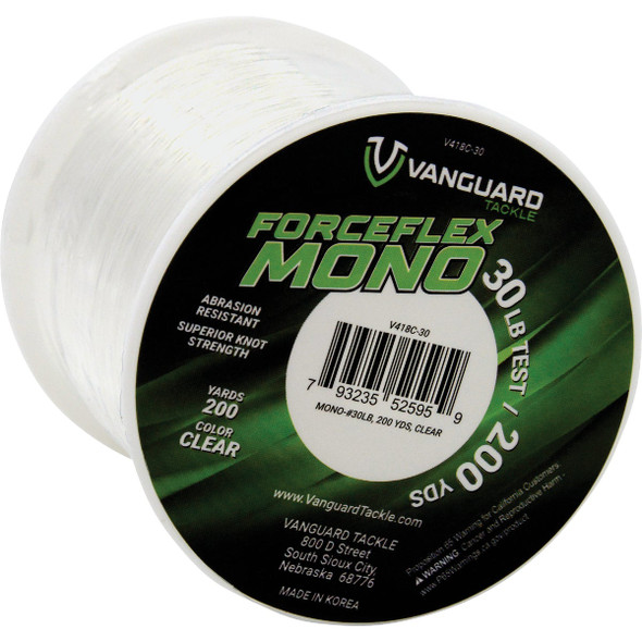 Vanguard 30 Lb. 180 Yd. Clear Monofilament Fishing Line V418C-30 Vanguard 30 Lb. 180 Yd. Clear Monofilament Fishing Line V418C-30