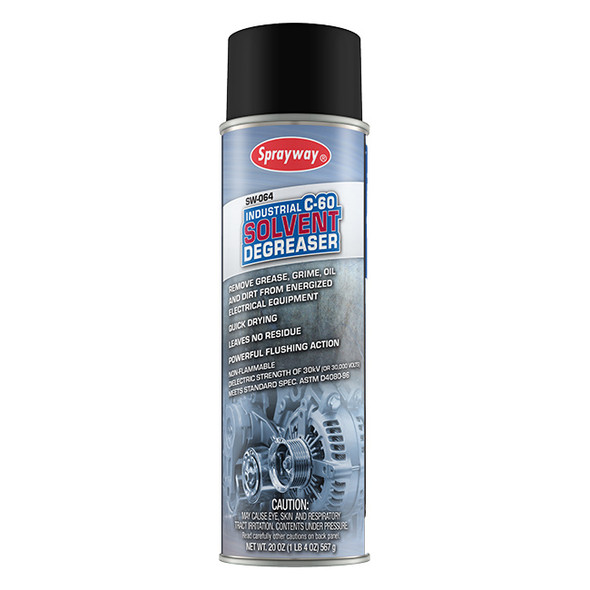 Sprayway® C-60 Industrial Solvent Degreaser, 20 oz Aerosol, 12/Case