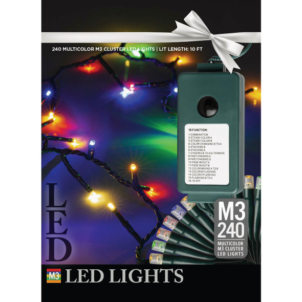 J Hofert Multi 240-Bulb M3 LED Cluster String Light Set 3632
