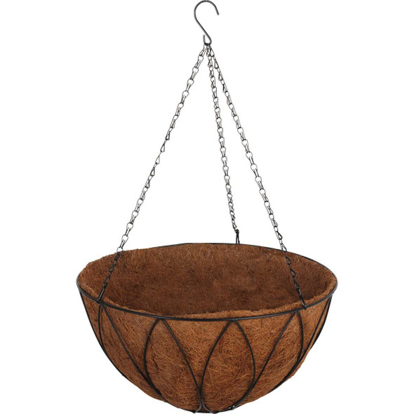 Best Garden 16 In. Steel Rod Black Powder Coat Hanging Plant Basket HB1326-16