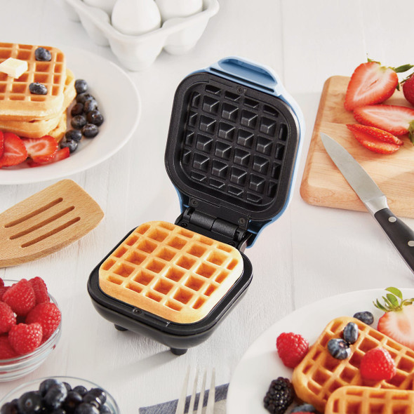 Rise by Dash 4 In. Light Blue Mini Waffle Maker Rise by Dash 4 In. Light Blue Mini Waffle Maker