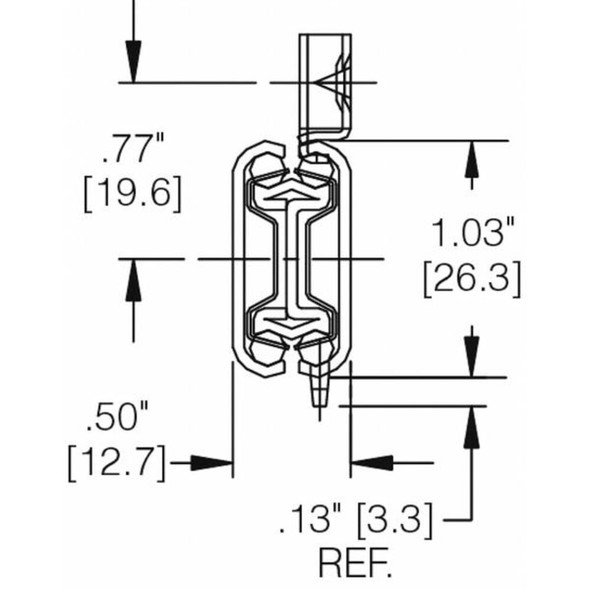 Accuride Drawer Slide, Rail Mount, Full, Soft Close, PK2, 1-2"W C 2632-8D