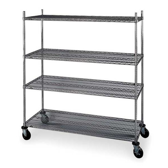 Metro Wire Cart,24 In. W,60 In. L,Chrome 4W657