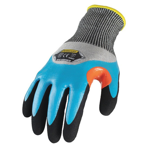 Coated Gloves, HPPE-Nitrile Palm, Acrylic Lining, Black-Blue, L ( 9 )  SKC4SNW2-04-L