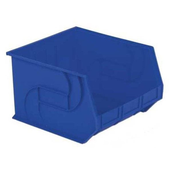 Hang & Stack Storage Bin, Plastic, Blue, 11 in H, 16 1/2 in W, 18 in L