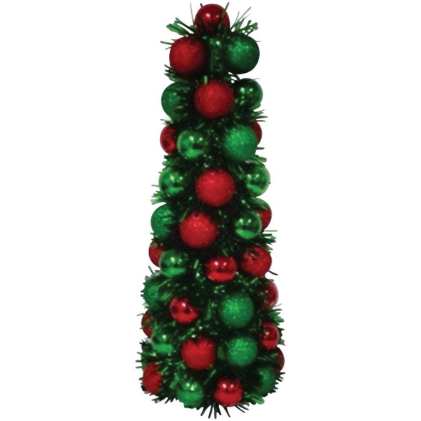 Youngcraft 17 In. Red & Green Shatterproof Cone Specialty Tree CTB-23