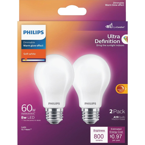 Philips 2pk 60w A19 Sw Led Bulb 573436 529782