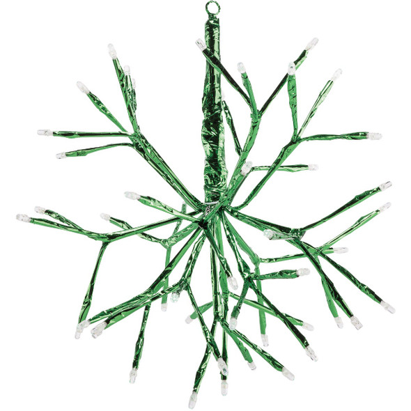 Alpine 10 In. LED 48-Bulb Green Hanging Twig Snowflake Ornament Light Decoration Alpine 10 In. LED 48-Bulb Green Hanging Twig Snowflake Ornament Light Decoration