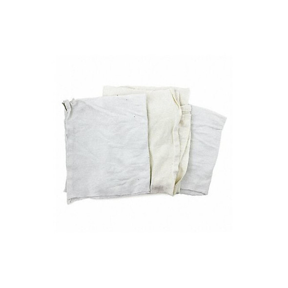 Recycled Cotton Flannel Cloth Rag 25 lb. Varies Sizes, White
