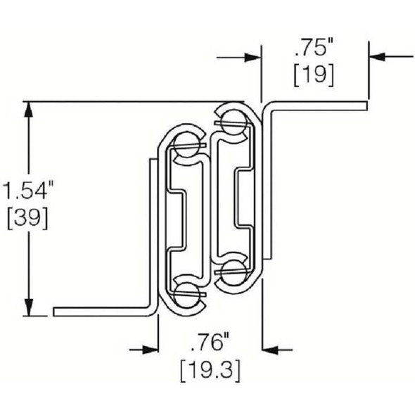 Drawer Slide, Bracket, Over Travel, Soft Close, PK2, 1-2"W  C 301 -2590-22D