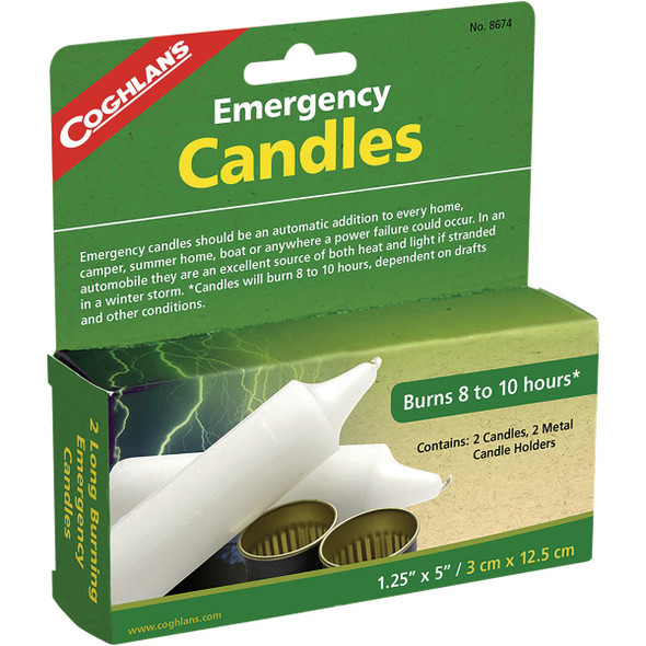 Coghlans 5 In. White Emergency Candle (2 Count) 8674