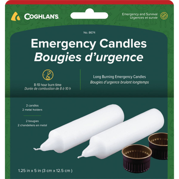 Coghlans 5 In. White Emergency Candle (2 Count) 8674