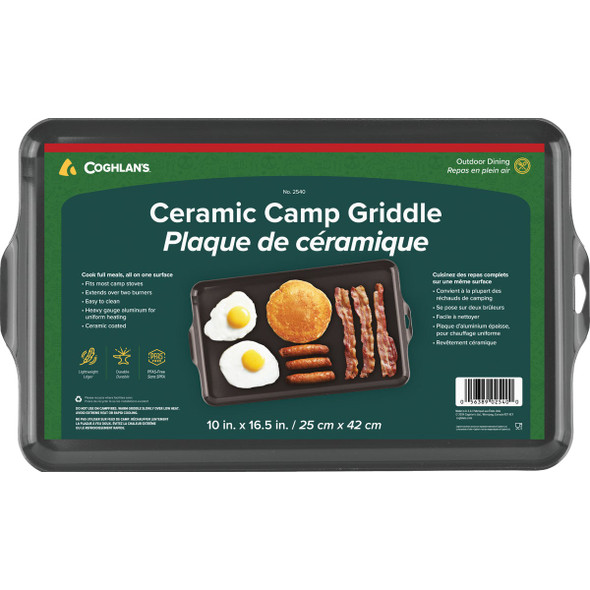 Coghlans 10 In. x 16.5 In. Non-Stick Aluminum 2-Burner Camp Stove Griddle 2540