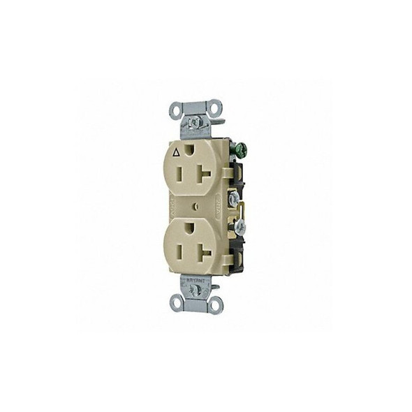 Bryant Receptacle,Ivory,3 Wires,Side Winning CR20IGI Bryant Receptacle,Ivory,3 Wires,Side Winning CR20IGI