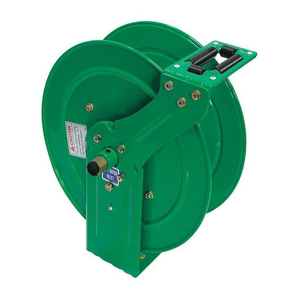 Speedaire Spring Return Hose Reel, 300 psi Max. Pressure, Brass, Green 437J23