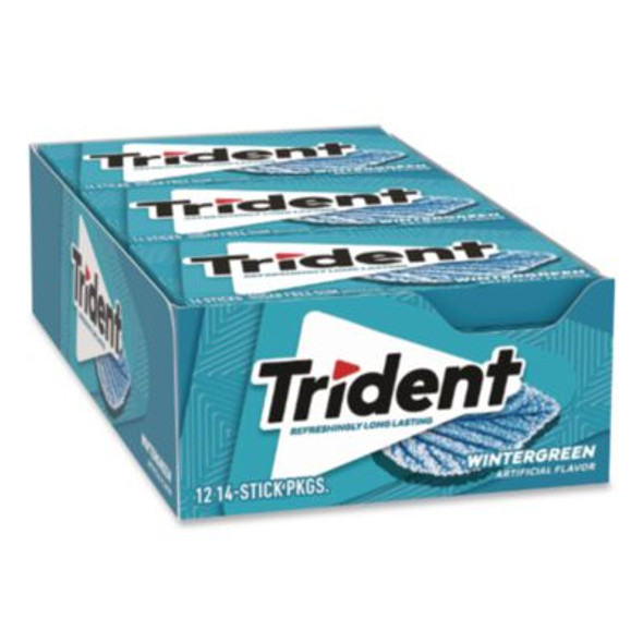 Trident® Sugar-Free Gum, Wintergreen, 14 Sticks/Pack, 12 Packs/Carton 1161