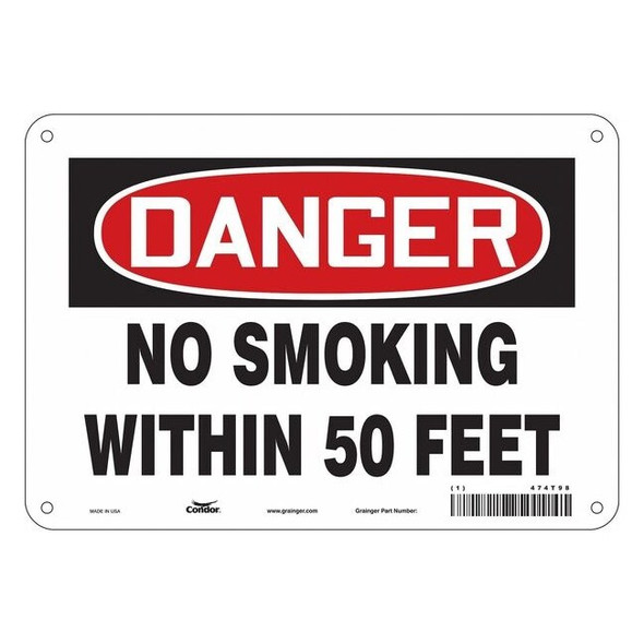 Condor Safety Sign, 7" H, 10" W,  Vertical Rectangle, English, 474T98 474T98