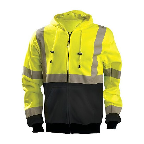 Unisex Hooded Sweatshirt, Polyester, zipper, Yellow, 4XL