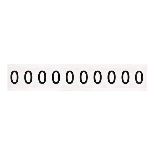 Brady Number Label,Character 0,1 In. H,Vinyl,PK10 9713-0