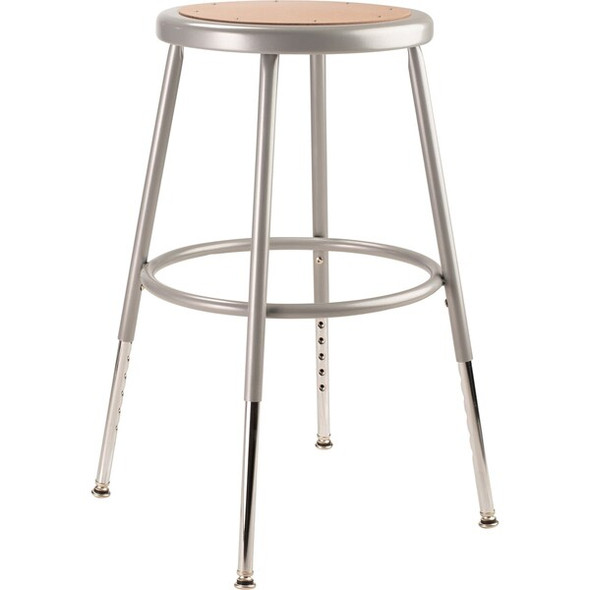 National Public Seating Round Stool,Adjustable Legs,Gray,31"H 6218H