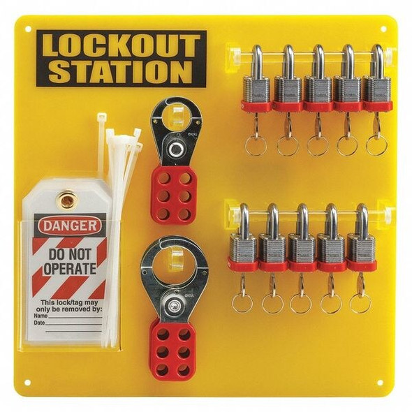 Condor Padlock Station, Black/Yellow, 13-1/2" H 437R74