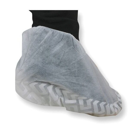 Shoe Covers, Polypropylene, Slip-Resistant Sole, Universale Size, White, 200 PK