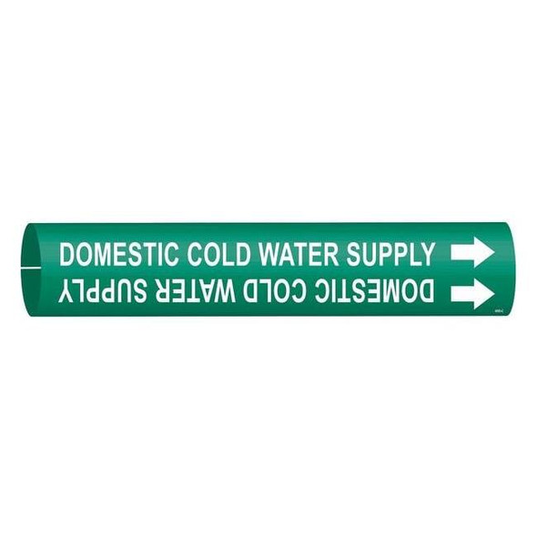 Brady Pipe Marker,Domestic Cold Water Supply, 4050-C 4050-C