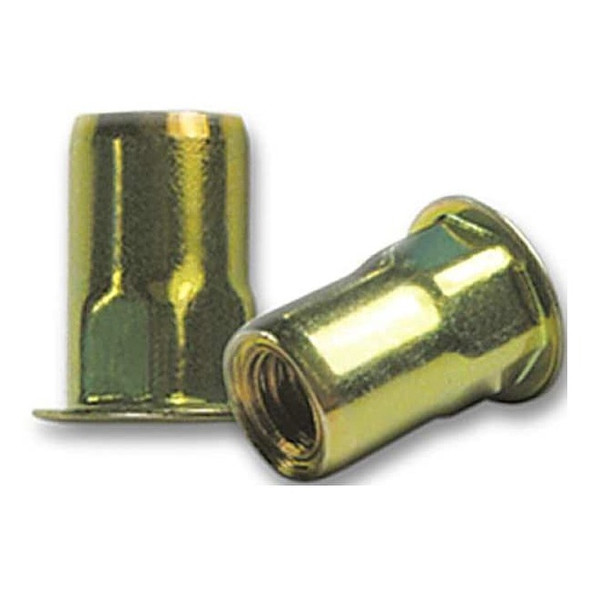 Rivet Nut, 3/8"-16 Thread Size, 0.655 in Flange Dia., 0.685 in L, Steel, 25 PK