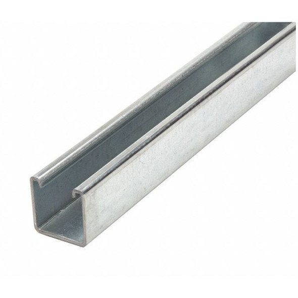 Single Channel Strut, Solid, Steel, Galvanized, None Hole Size, Silver