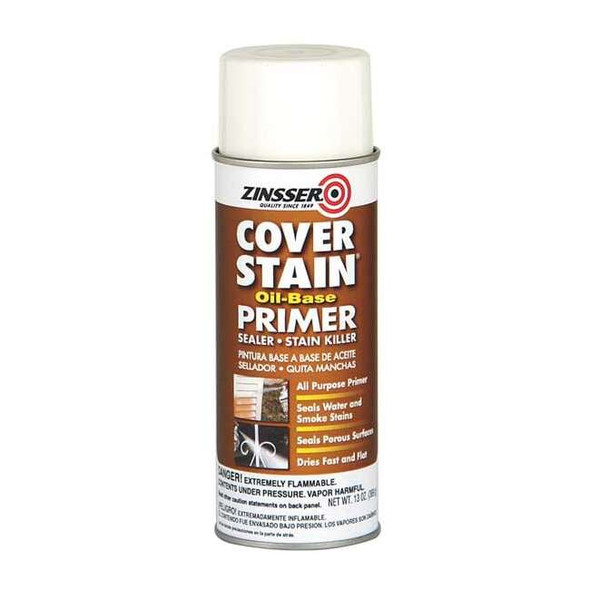 Zinsser Spray Primer . White, 16 oz Spray, Aerosol Can, Flat 3609