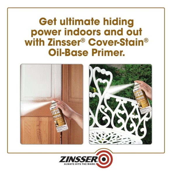 Zinsser Spray Primer . White, 16 oz Spray, Aerosol Can, Flat 3609